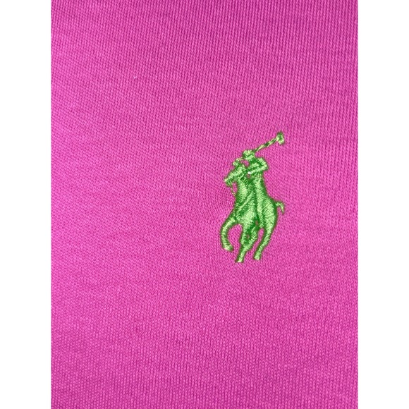Polo Ralph Lauren Mens XL Pink Short Sleeve Cotton Polo Shirt Green Pony Logo - Picture 3 of 11